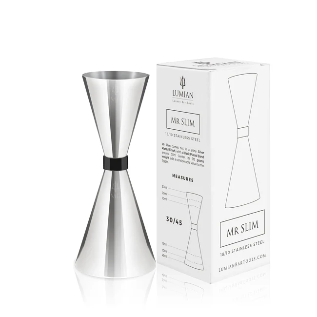3-4.5 cl - Mr Slim Black Ruby Jigger Misurino cocktail In Acciaio Inox