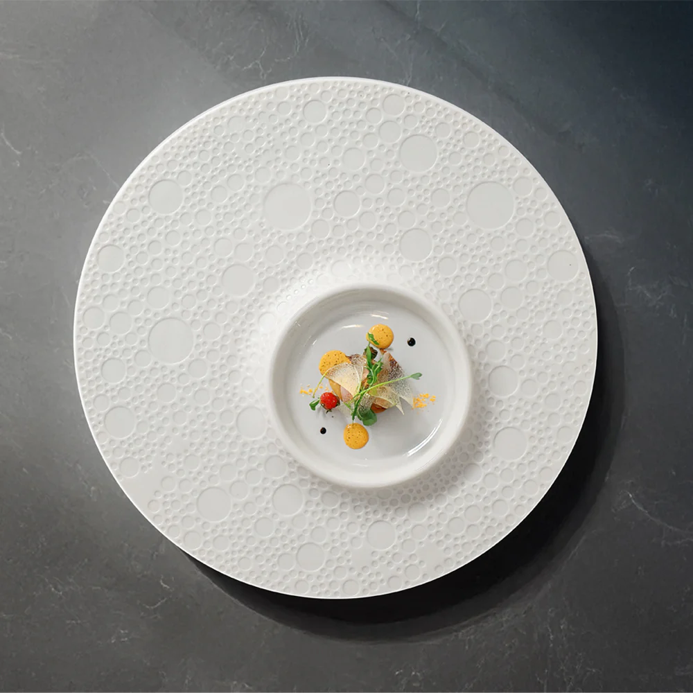 30.5 cm - Moon Piatto Presentazione Decorato In Porcellana Set 4 Pz - Image 2