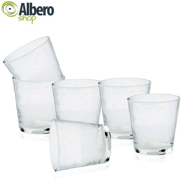 30 cl - Bollicine Bicchiere Acqua in Vetro - Set 6 Pezzi
