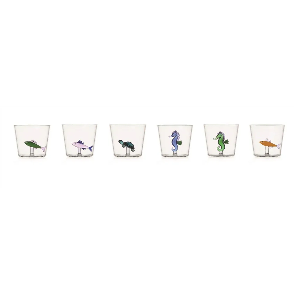 30 cl - Marine Garden Bicchiere Acqua Pesci Con Alghe in Vetro Borosilicato - Set 6 Pezzi - Image 8