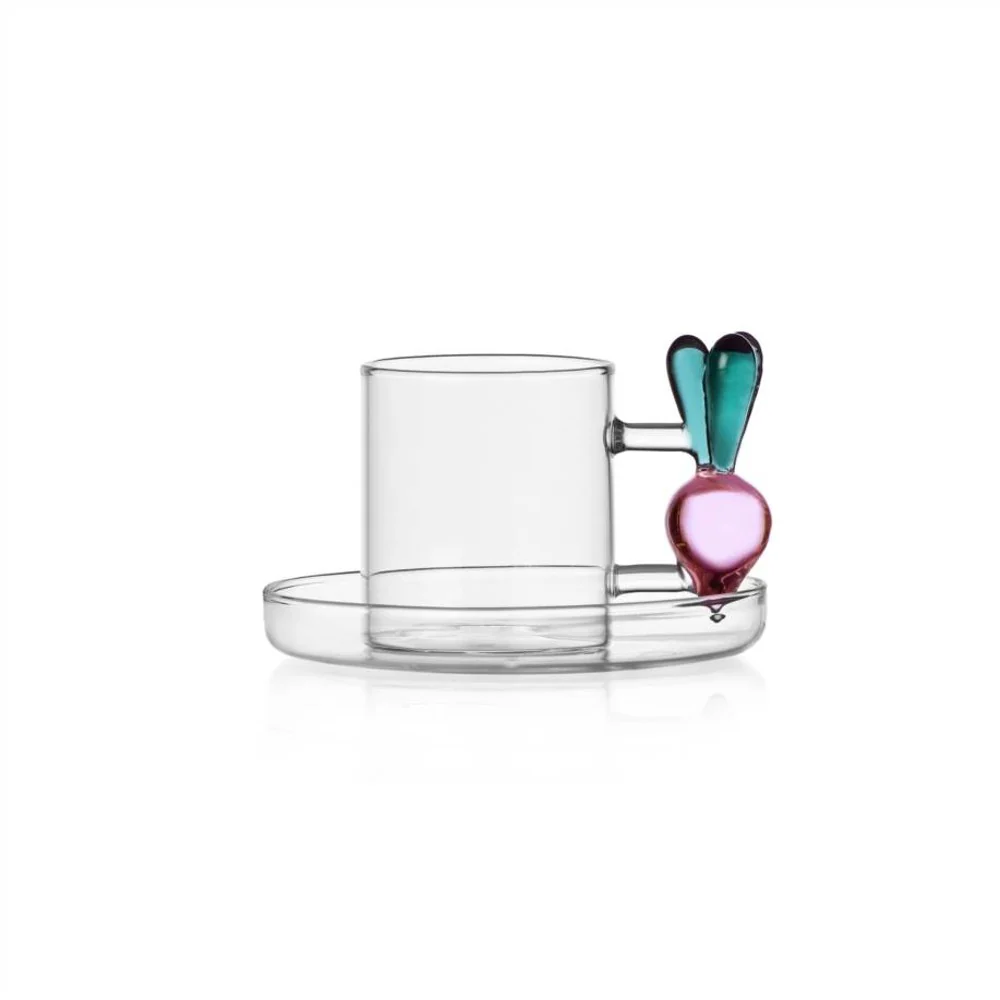 30 cl - Vegetables Tazza Caffè Con Piattino In Vetro Borosilicato - Image 6