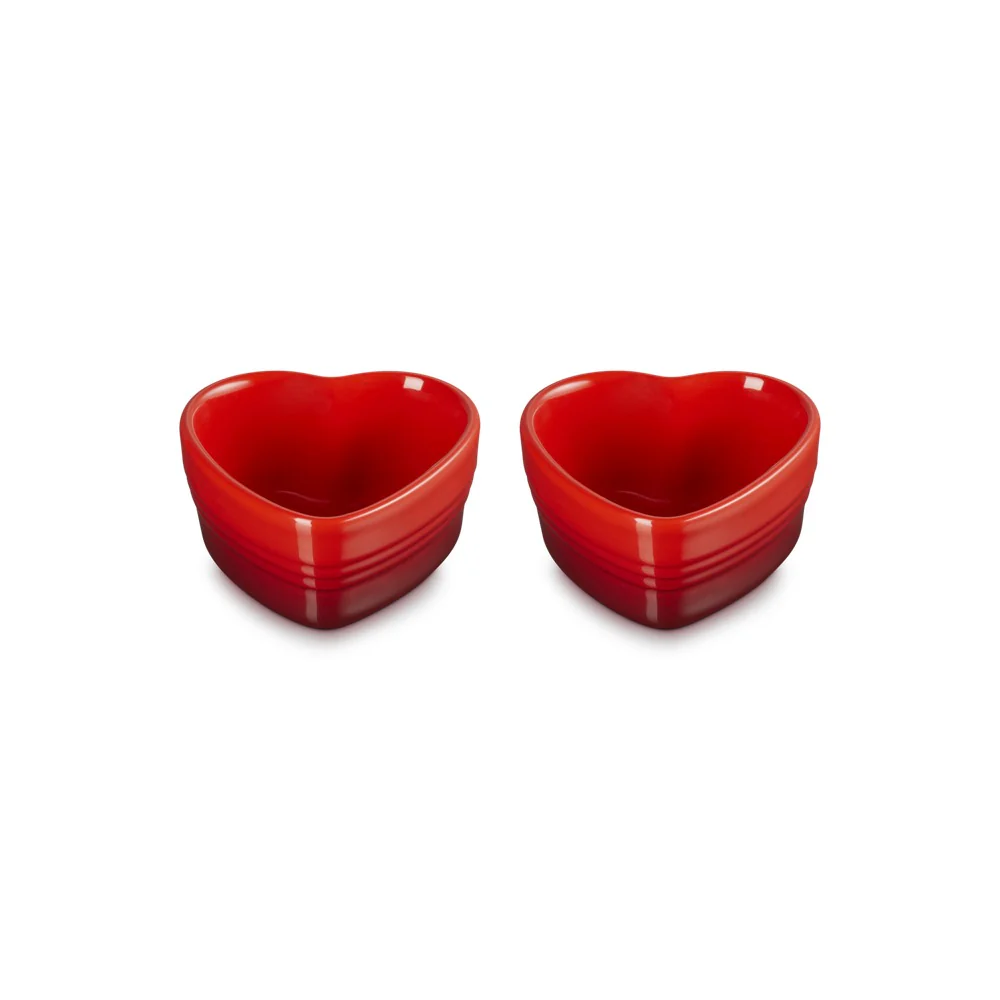 30 cl - Cuore Ramequin In Gres Vetrificato Set 2 Pz