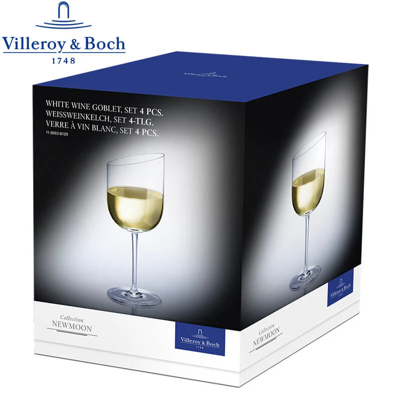 30 cl - NewMoon Calice Vino Bianco in Vetro - Set 4 Pezzi - Image 3