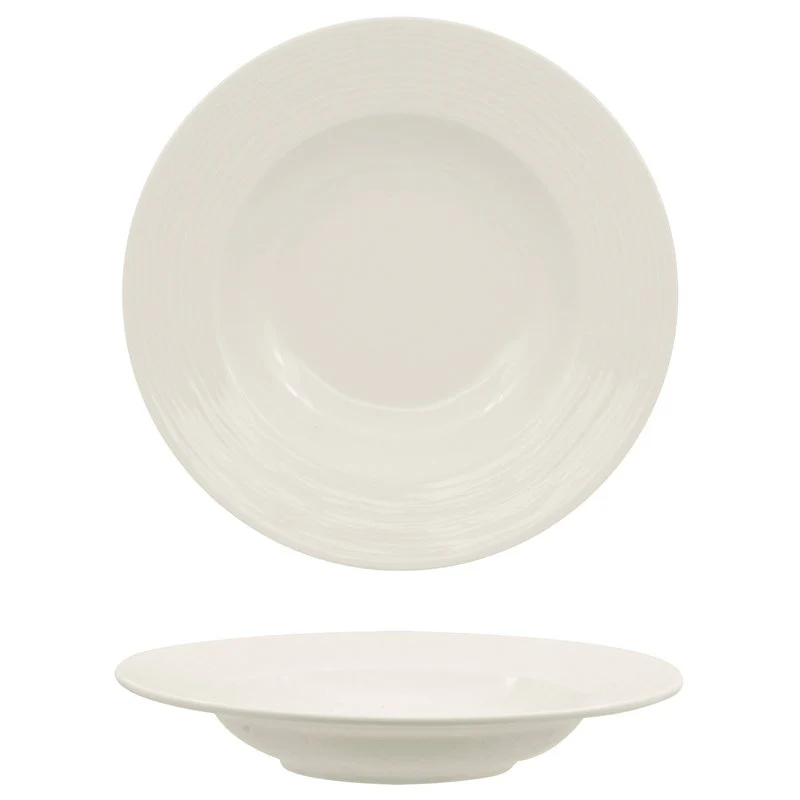 30 cm - Eclipse Piatto Pasta In Porcellana - Set 6 Pz