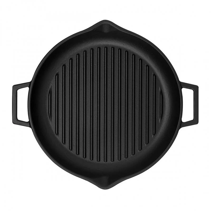 30 cm - Bistecchiera Grill Rotonda In Ghisa Smaltata - Image 3
