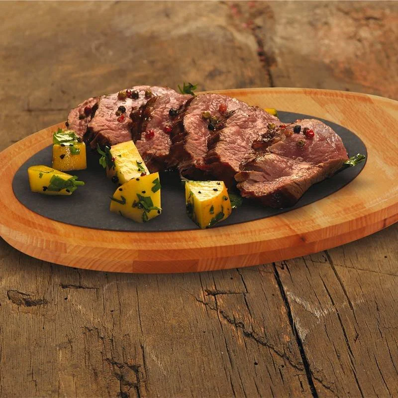 30 cm - Tableware, Buffet & Display Piatto In Ghisa Con Supporto In Legno - Image 2