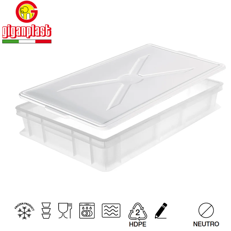 30 x 40 x H10 cm - Cassetta Portaimpasto Rettangolare In Plastica Con Coperchio - Image 2