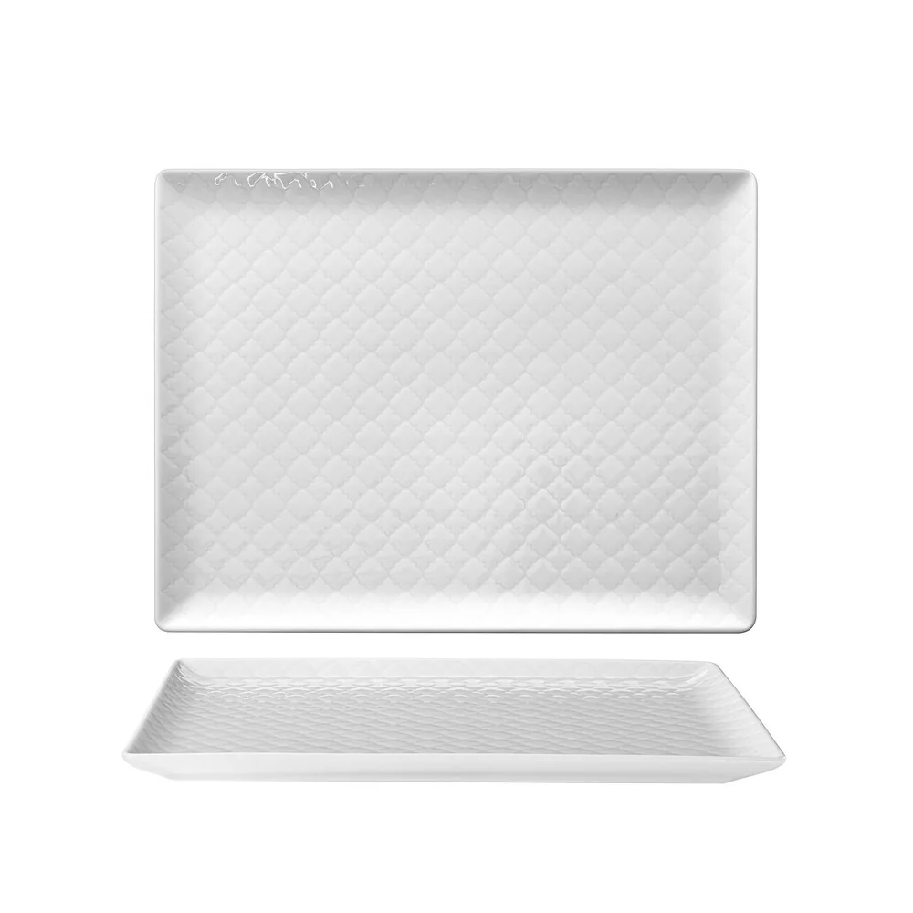31x24 cm - Marrakesh Piatto Piano Rettangolare Decorato In Porcellana Set 6 Pz