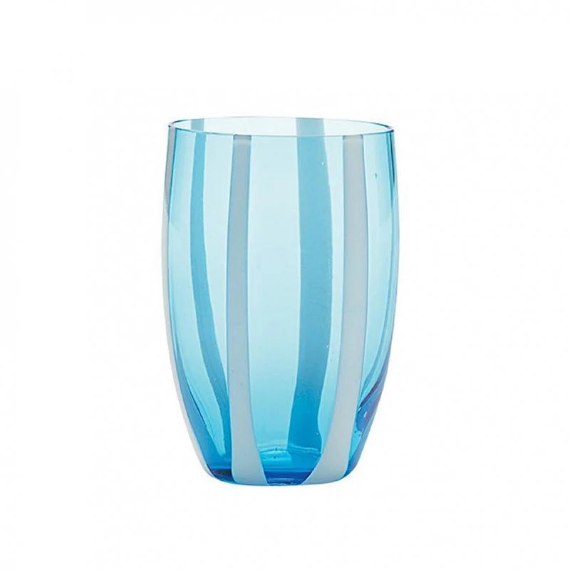 32 cl - Gessato Bicchiere Acqua A Righe in Vetro Lavorato A Mano - Set 6 Pezzi - Image 3