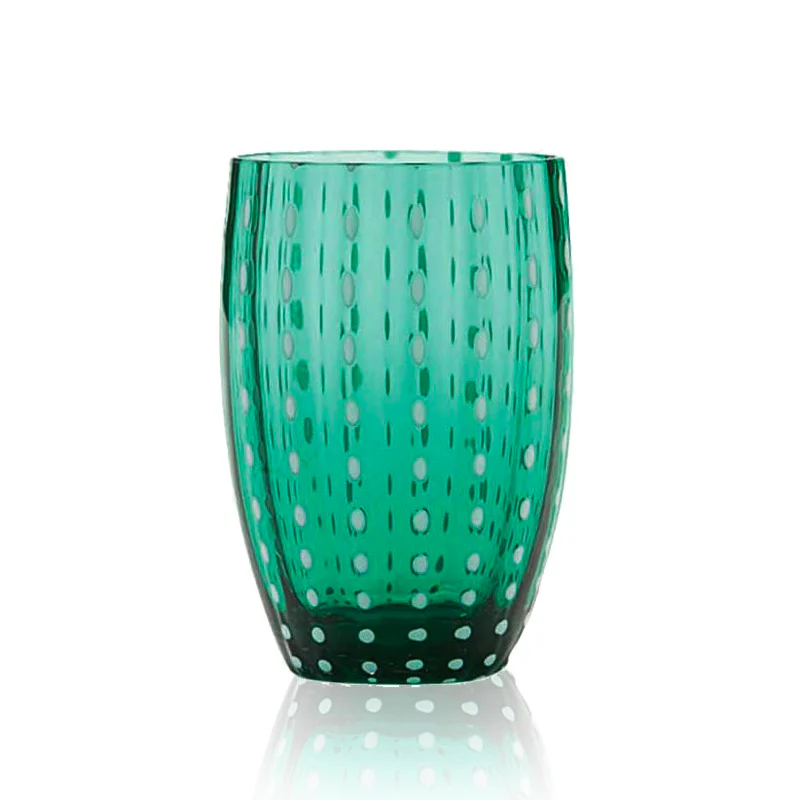 32 cl - Perle Bicchiere Acqua Pallini Bianchi in Vetro - Set 2 Pezzi - Image 13