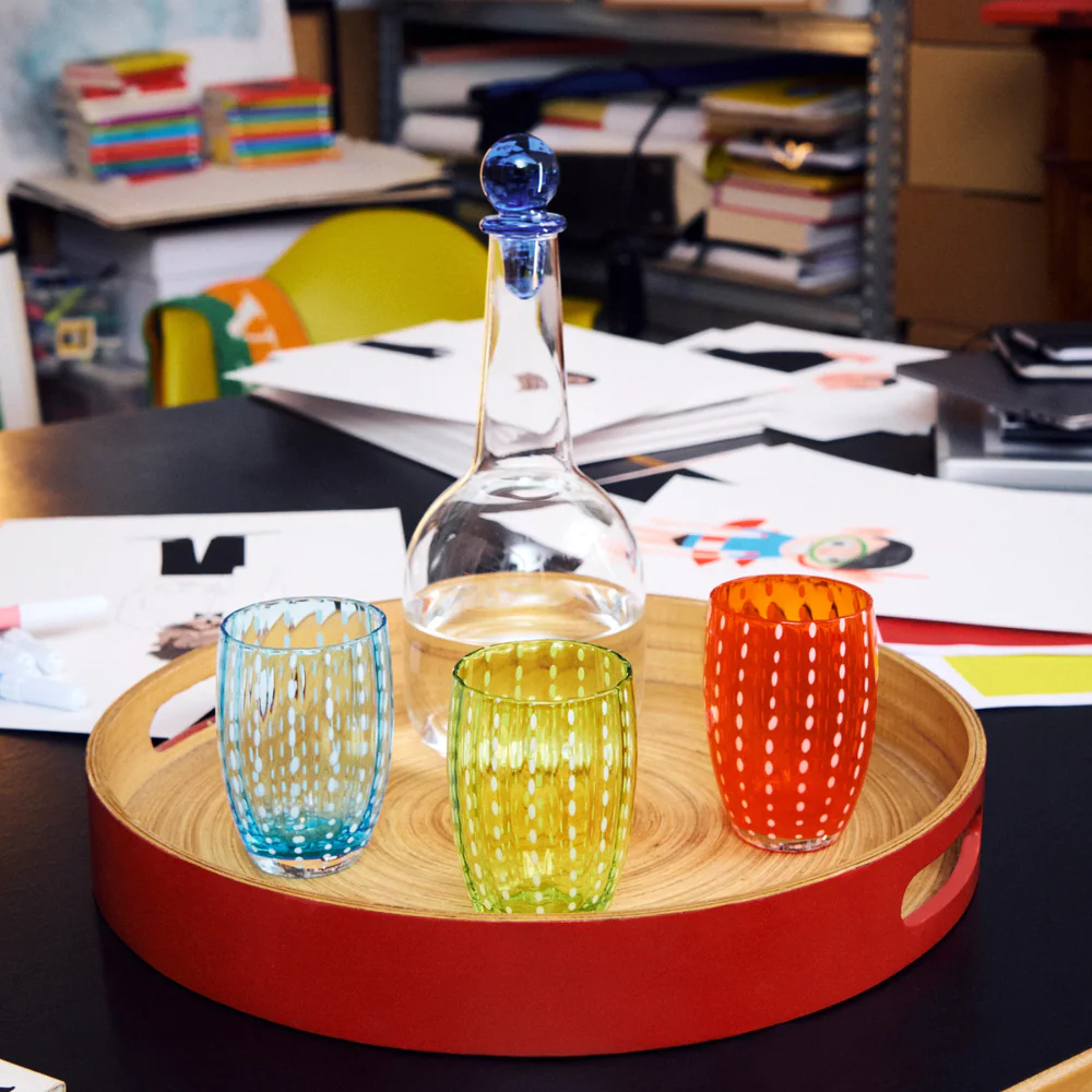 32 cl - Perle Bicchiere Acqua Pallini Bianchi in Vetro - Set 2 Pezzi - Image 18