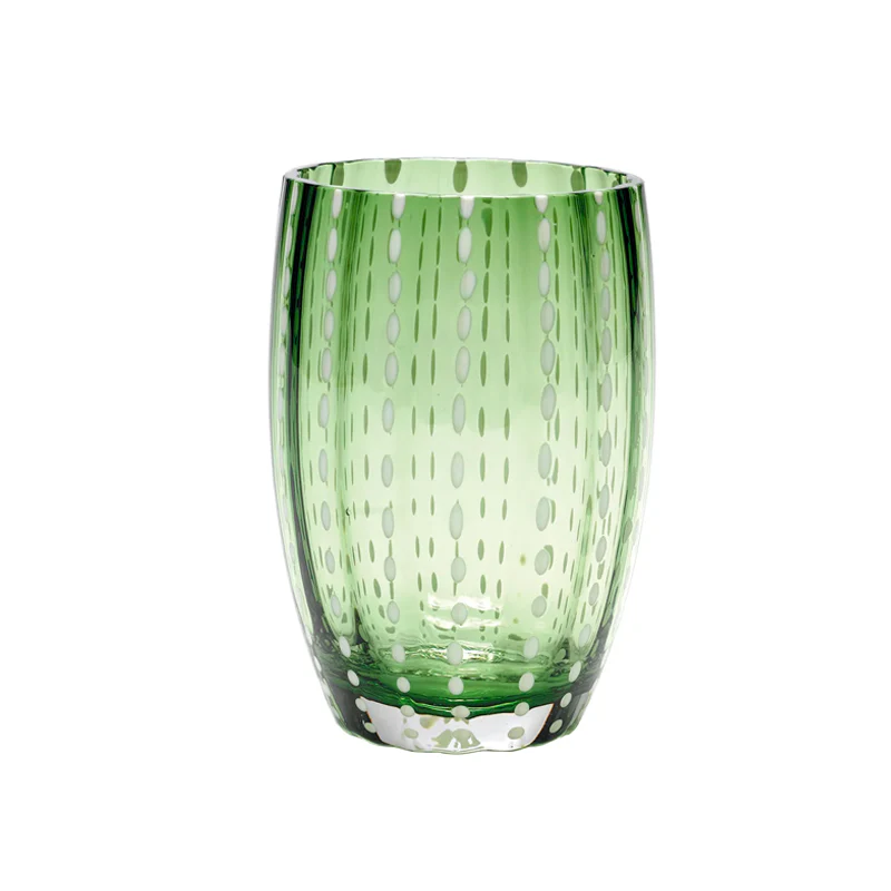 32 cl - Perle Bicchiere Acqua Pallini Bianchi in Vetro - Set 2 Pezzi - Image 30