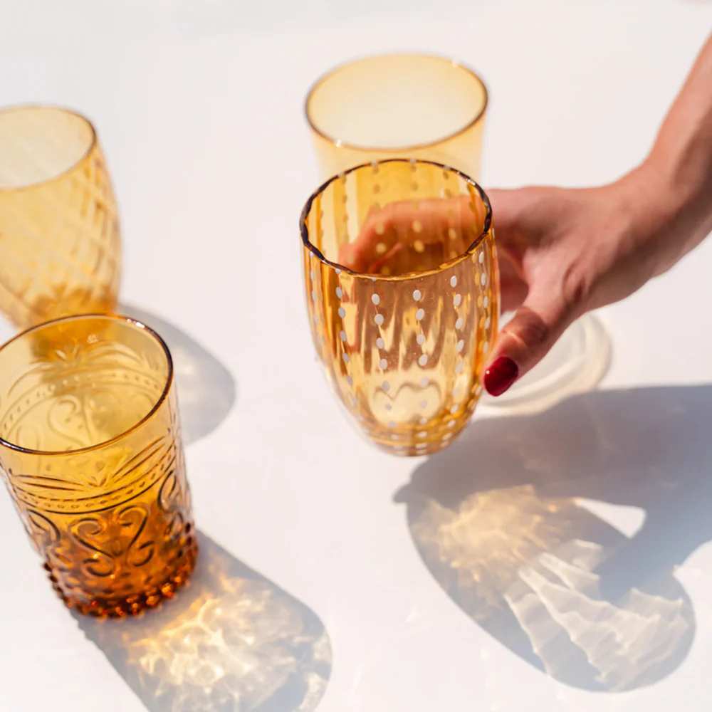 32 cl - Perle Bicchiere Acqua Pallini Bianchi in Vetro - Set 6 Pezzi - Image 10