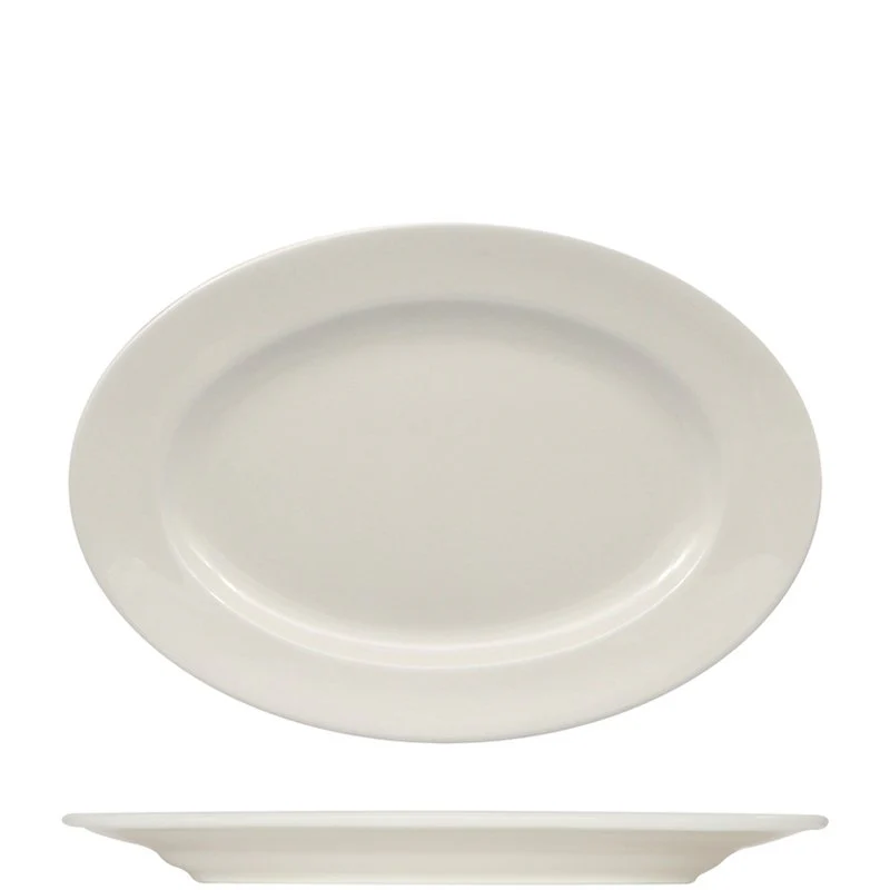 32x22 cm - Prime Piatto Vassoio Ovale In Porcellana - Set 6 Pz