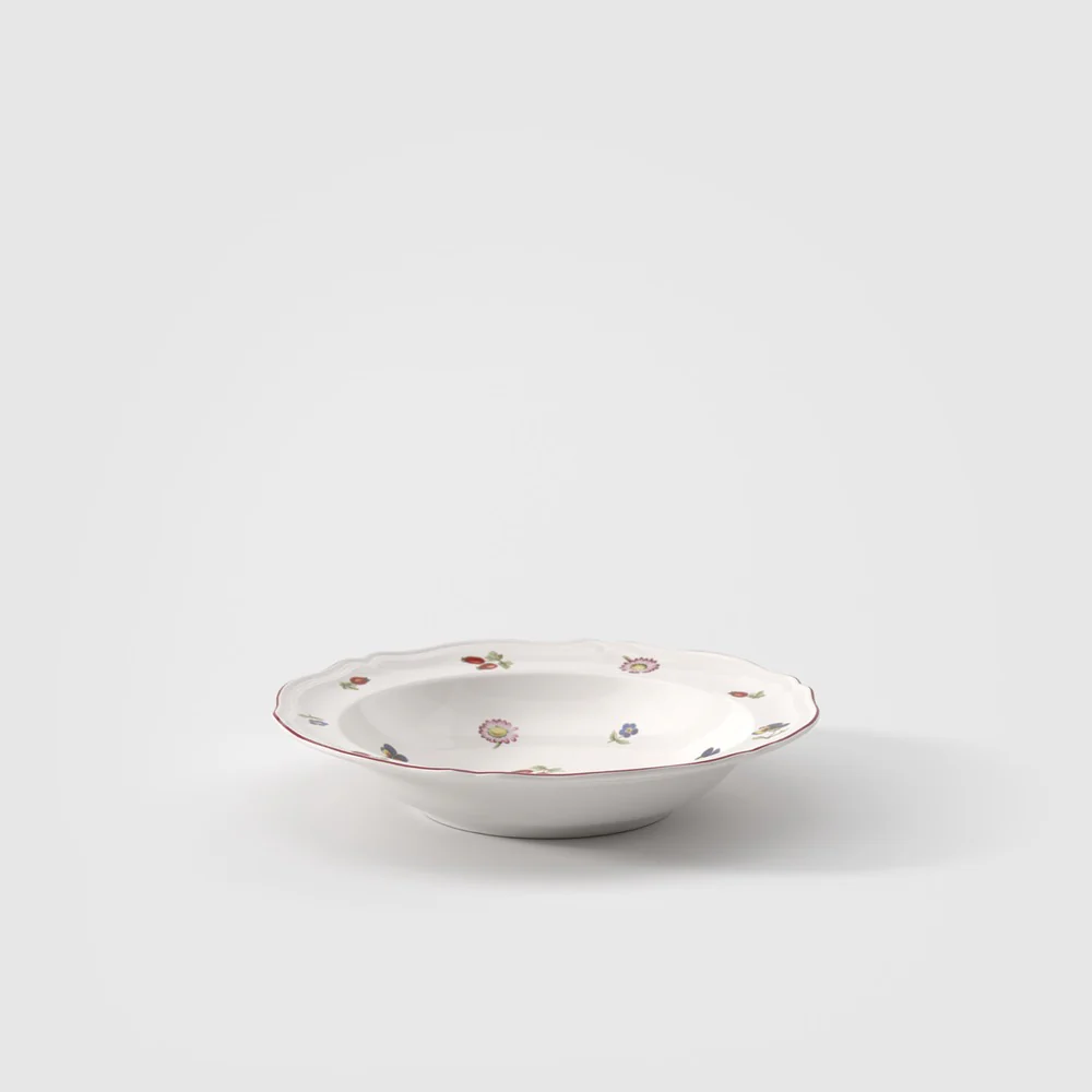 33 cl - Petite Fleur Piatto Fondo In Porcellana Premium - Set 6 Pz