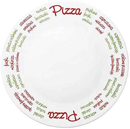 33 cm - Ronda Piatto Pizza In Vetro Opale - Set 6 Pz