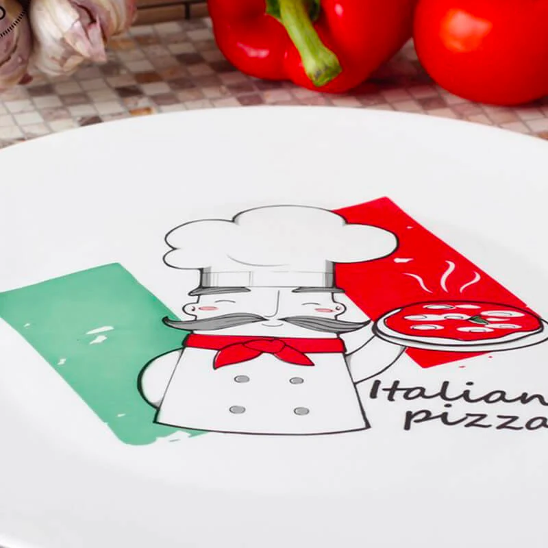33 cm - Ronda Piatto Pizza In Vetro Opale Temperato - Set 2 Pz - Image 2