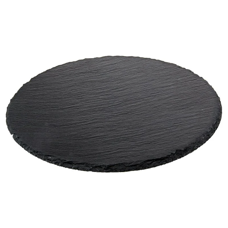 33 cm - Piatto Vassoio Rotondo In Ardesia - Set 6 Pz