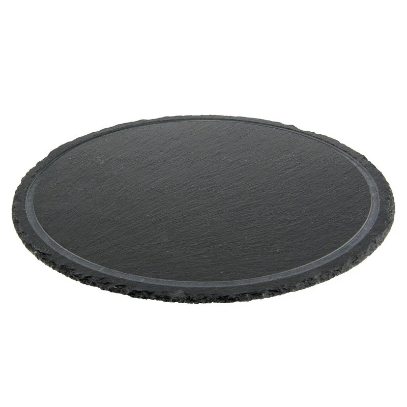 33 cm - Piatto Vassoio Rotondo In Ardesia - Set 6 Pz - Image 3