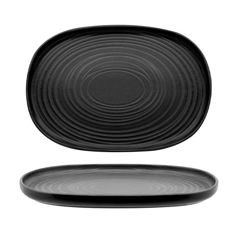 33 cm - Lace PIatto Vassoio Ovale In Stoneware - Set 4 Pz - Image 3