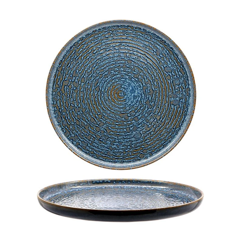 33 cm - Okeanos Piatto Piano In Stoneware - Set 4 Pz