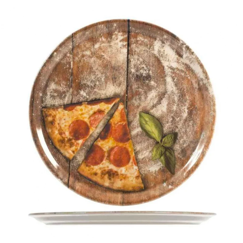 33 cm - Flour Piatto Pizza In Porcellana - Set 6 Pz - Image 3