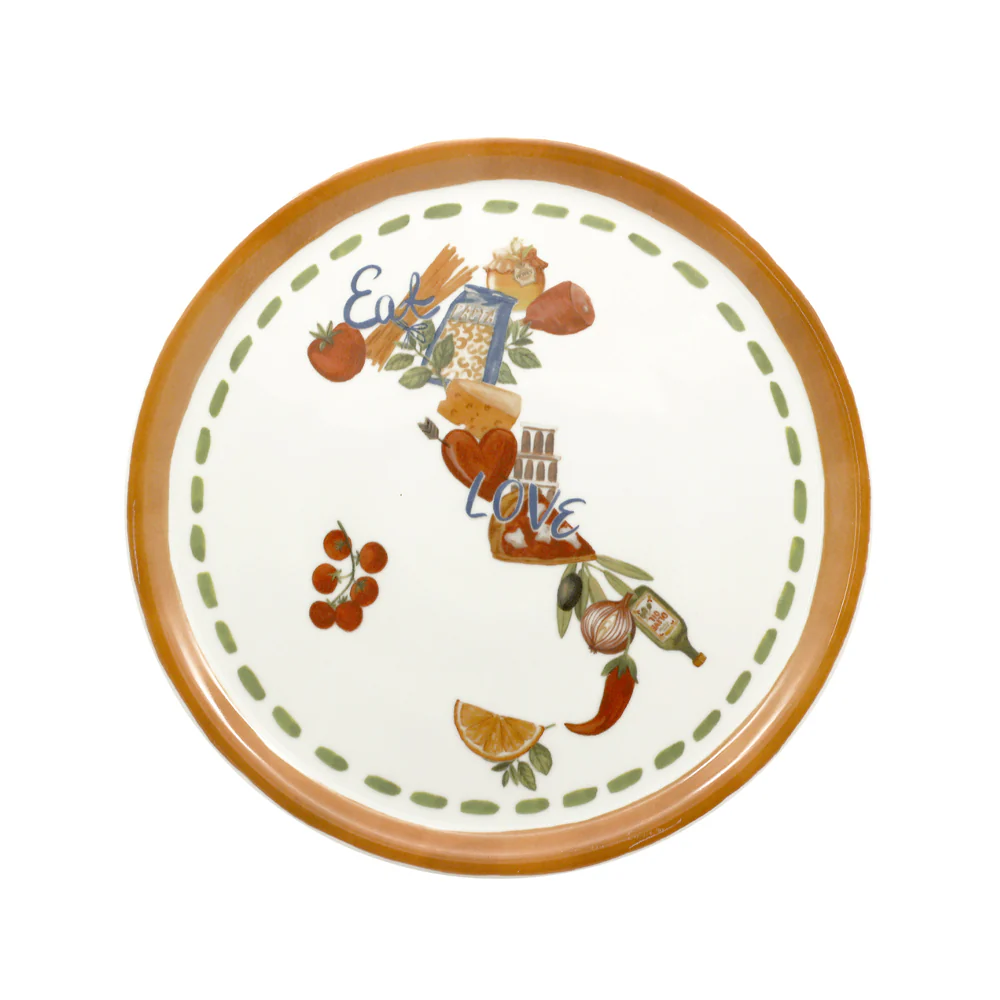 33 cm - Pizza Handmade Piatto Pizza 3 Decori In Porcellana Set 6 Pz - Image 4
