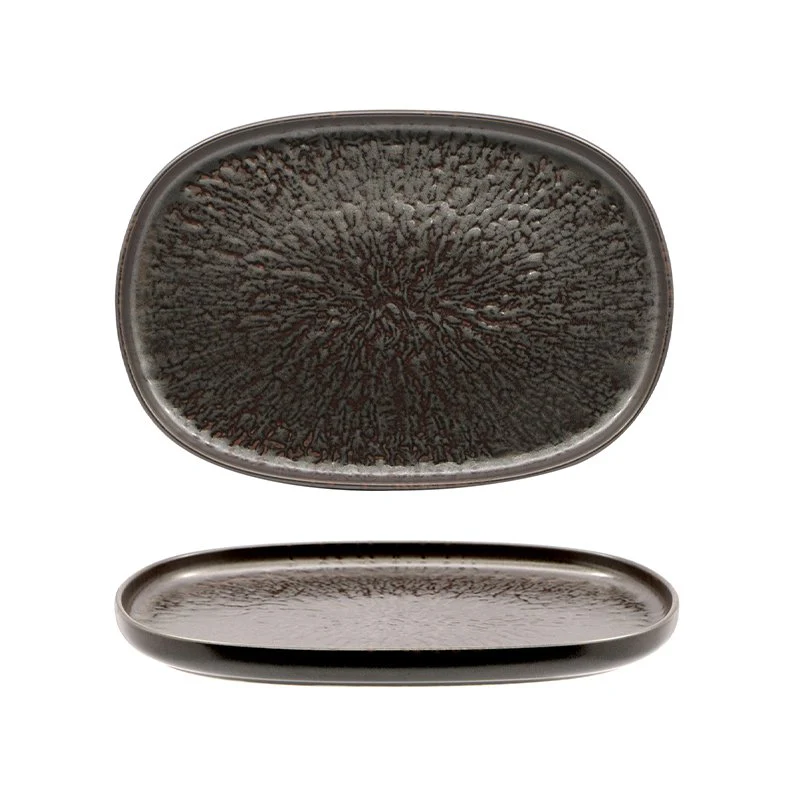 33 cm - Taal PIatto Vassoio Ovale In Stoneware - Set 4 Pz