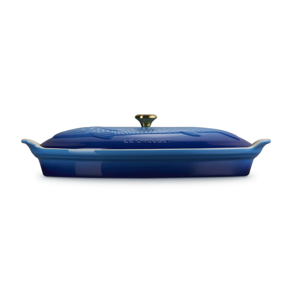 34 cm - Tradition Pesciera Ovale Con Coperchio In Gres Vetrificato - Image 3