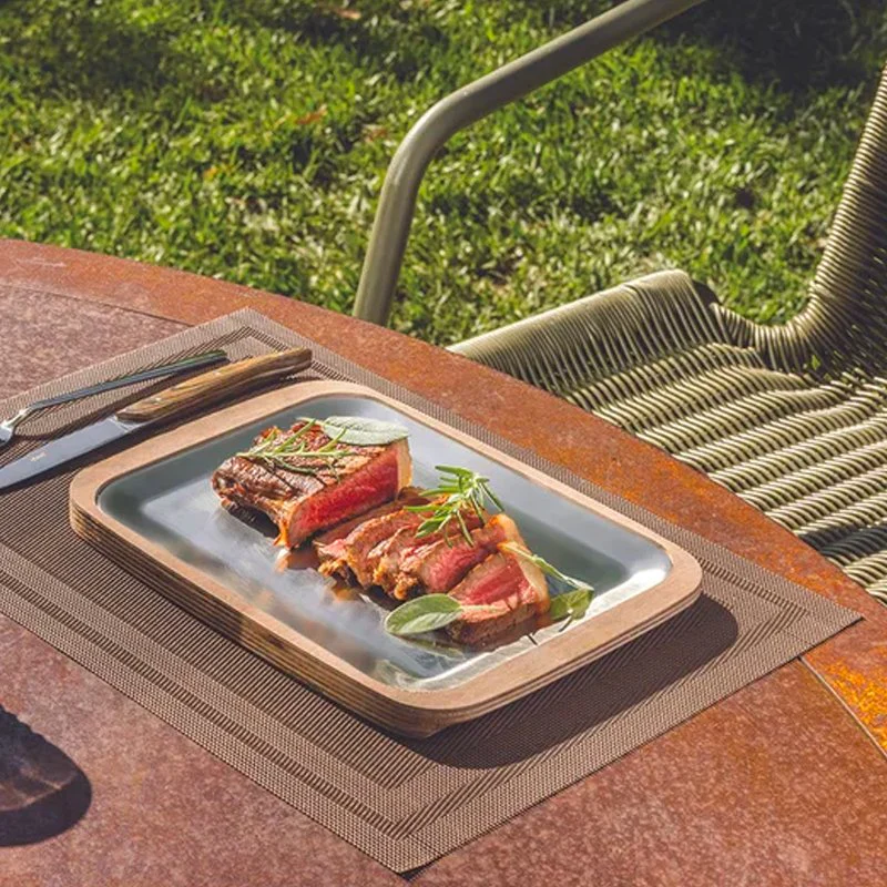 34x29 cm - Celsius Piatto Presentazione Con Support In Legno - Image 2