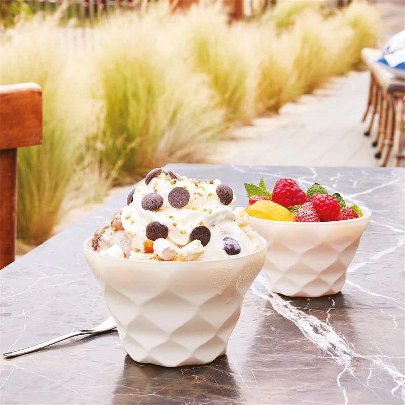 35 cl - Maeva Diamant Coppa Gelato Sfaccettato in Vetro Opale - Set 6 Pezzi - Image 2