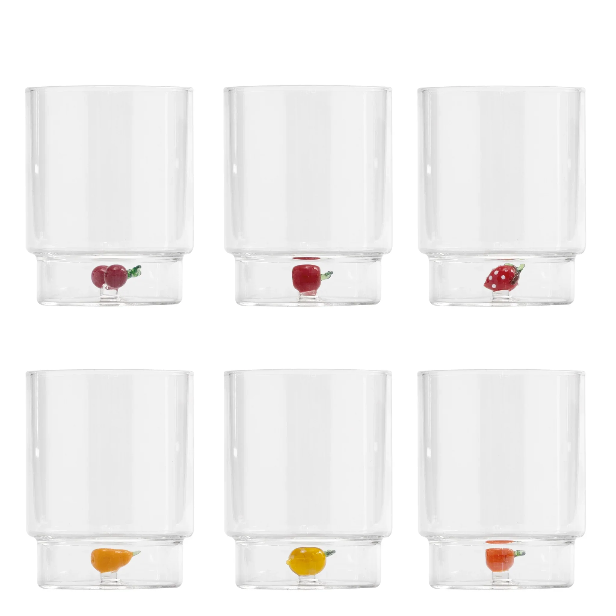 35 cl - Teca Frutta Bicchiere Acqua In Vetro Set 6 Pz
