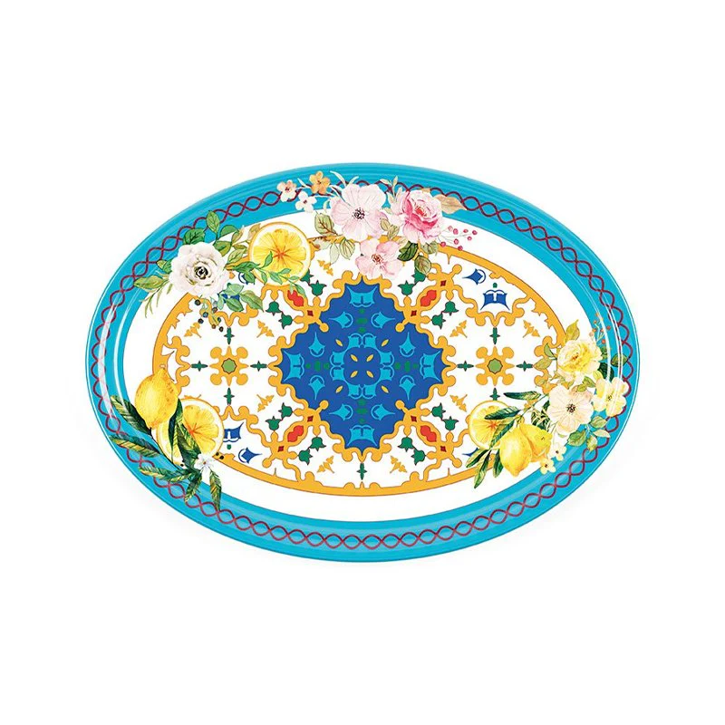 35x25.5 cm - Flower Vassoio In Melamina - Set 2 Pz