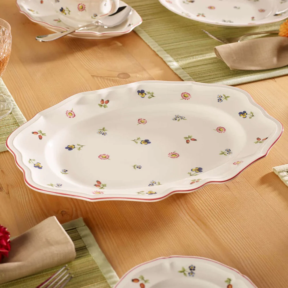 36.70x26.40 cm - Petite Fleur Vassoio Piatto Presentazione In Porcellana Premium - Image 3