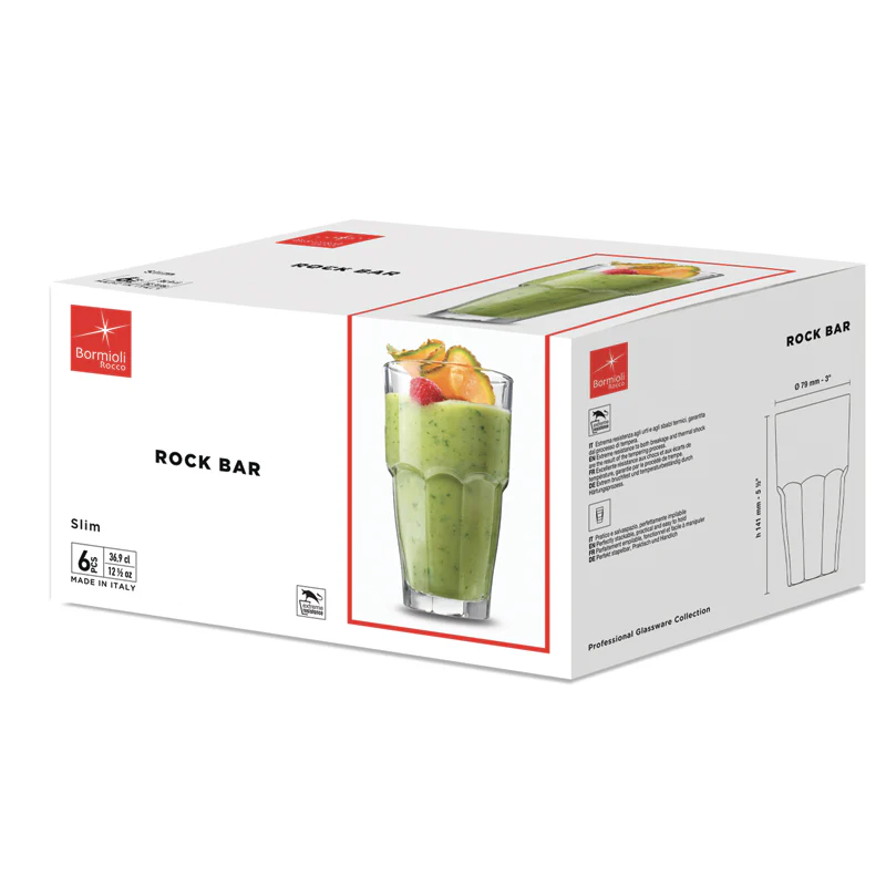 36.9 cl - Rock Bar Bicchiere Bibita in Vetro Temperato - Set 6 Pezzi - Image 3