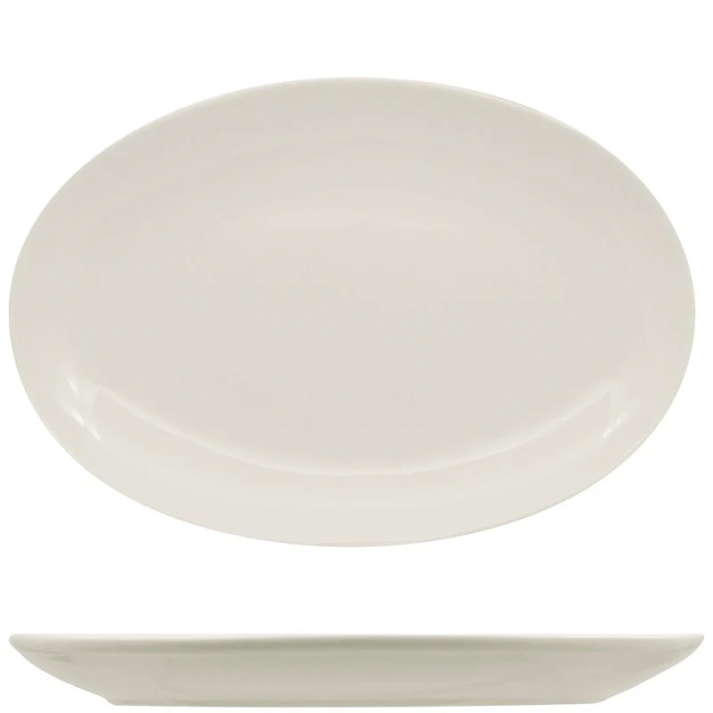 36 cm - Vital Coupe Piatto Vassoio Ovale In Porcellana - Set 6 Pz