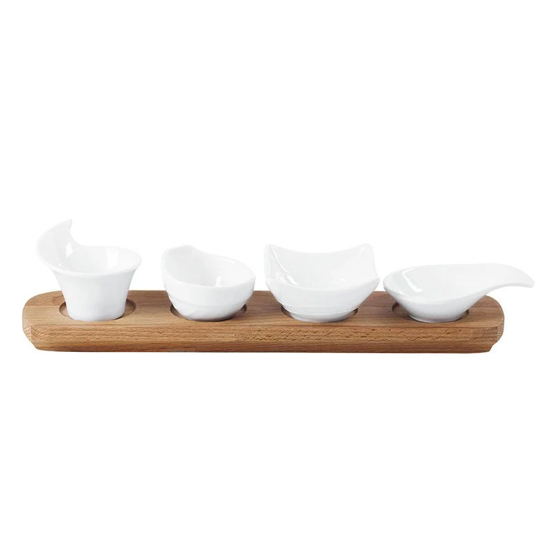36x8 cm - Happy Hour Vassoio Porta Snack Con Inserti In Legno - Image 2