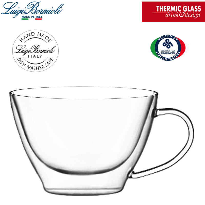 38.5 cl - Thermic Glass Tazza Cappuccino in Vetro Borosilicato - Set 2 Pezzi - Image 3