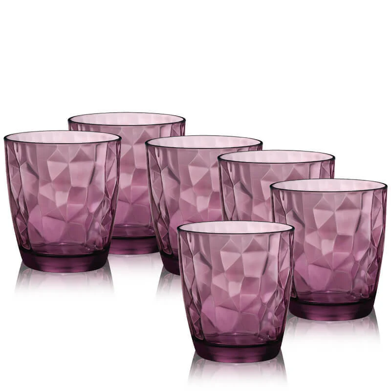 38.5 cl - Diamond Bicchiere Acqua in Vetro - Set 6 Pezzi - Image 6