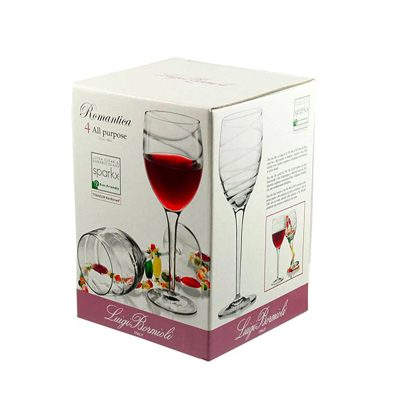 38 cl - Romantica Calice Vino Rosso in Vetro - Set 4 Pezzi - Image 4