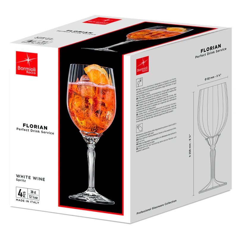 38 cl - Florian Calice Vino Bianco in Vetro - Set 6 Pezzi - Image 2