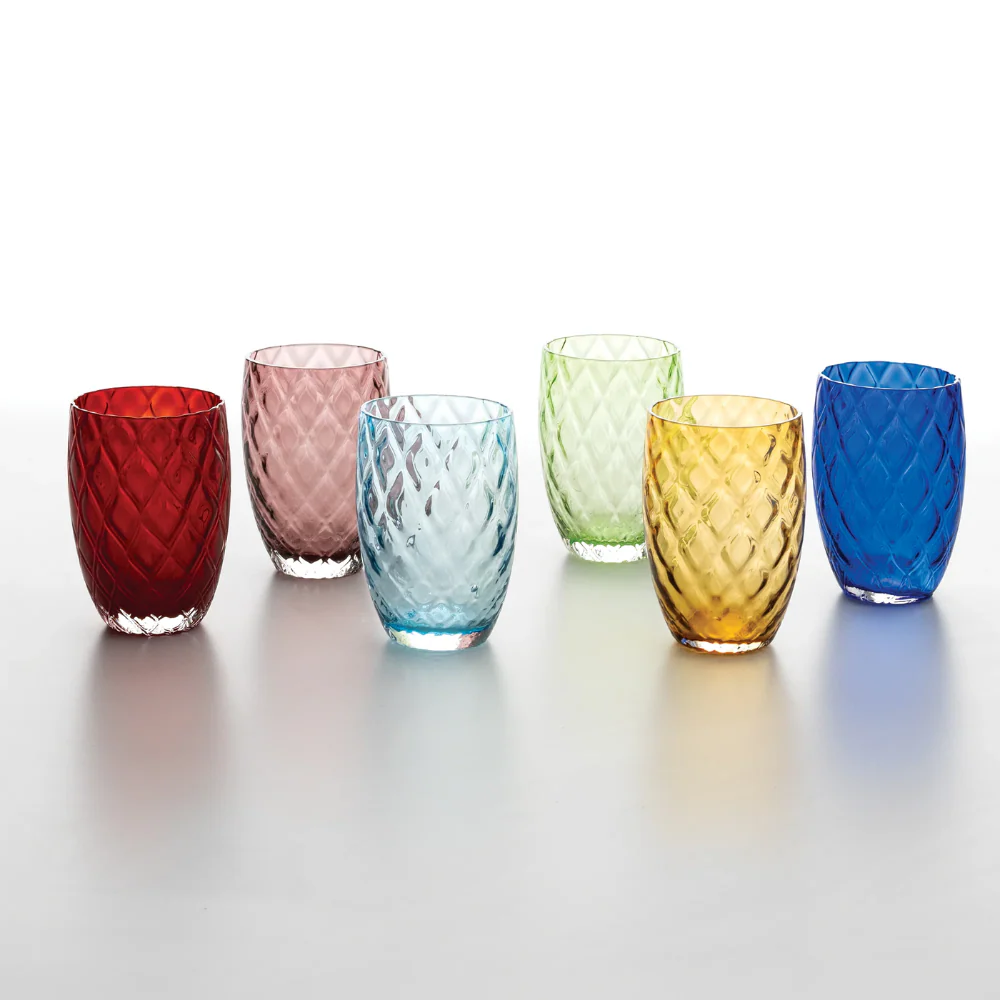 38 cl - Losanghe Bicchiere Acqua in Vetro Soffiato - Set 6 Pezzi - Image 25