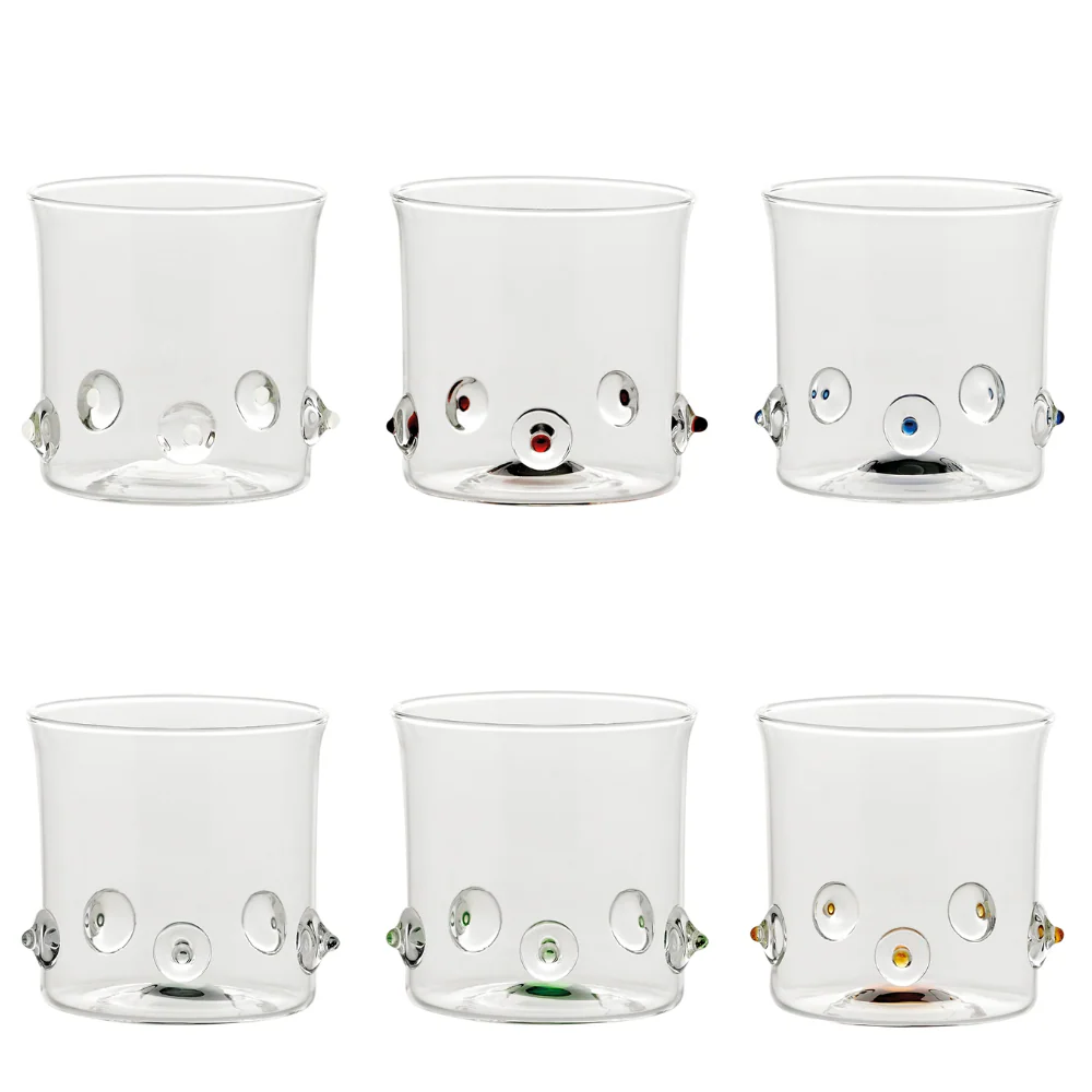 38 cl - Patèa Bicchiere Acqua Punti Colorati in Vetro Borosilicato - Set 6 Pezzi - Image 24