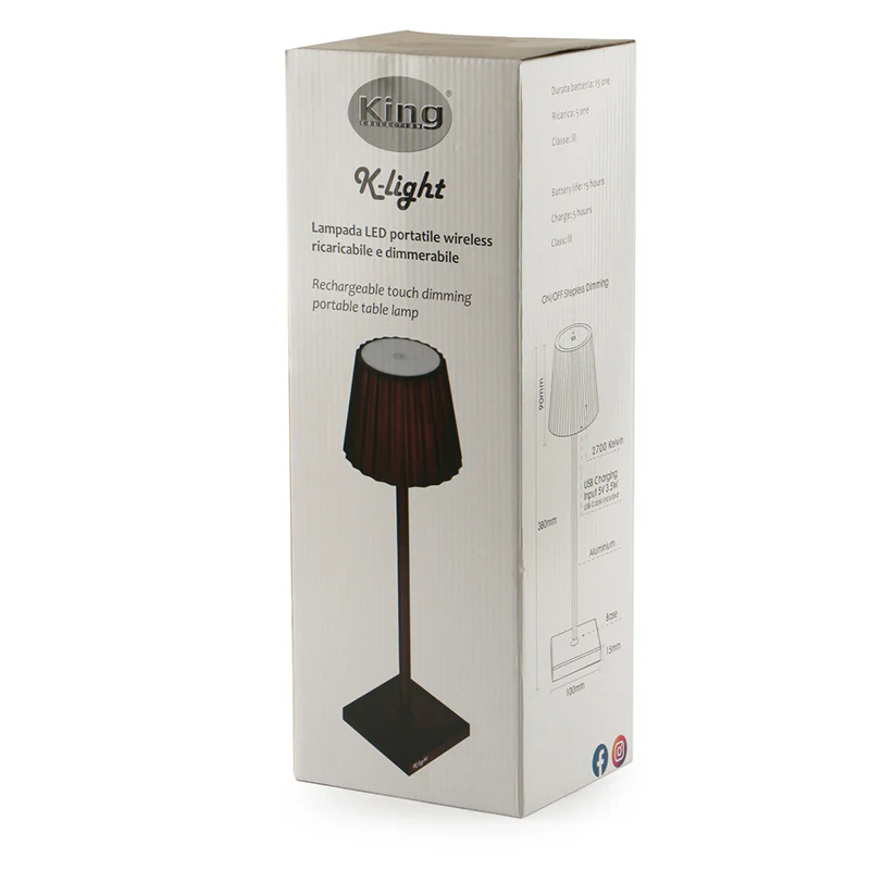 38 cm - K-Light Lampada Da Tavolo In Alluminio - Image 9