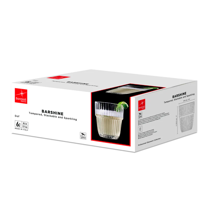 39.5 cl - Barshine Bicchiere Whisky in Vetro Temperato - Set 6 Pezzi - Image 3