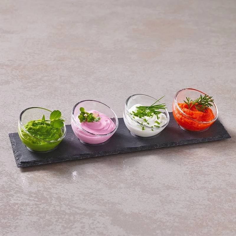 4.3 cl Happy Hour Coppette per Aperitivo Con Supporto Vassoio In Ardesia - Set 5 Pz - Image 2