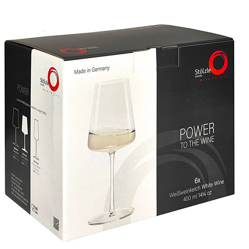 40.2 cl - Power Calice Vino Bianco in Vetro - Set 6 Pezzi - Image 4