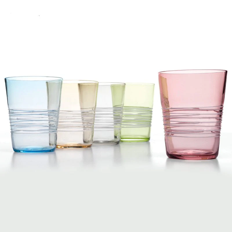 40 cl - Filante Bicchiere Acqua Righe in Vetro Soffiato - Set 6 Pezzi - Image 10