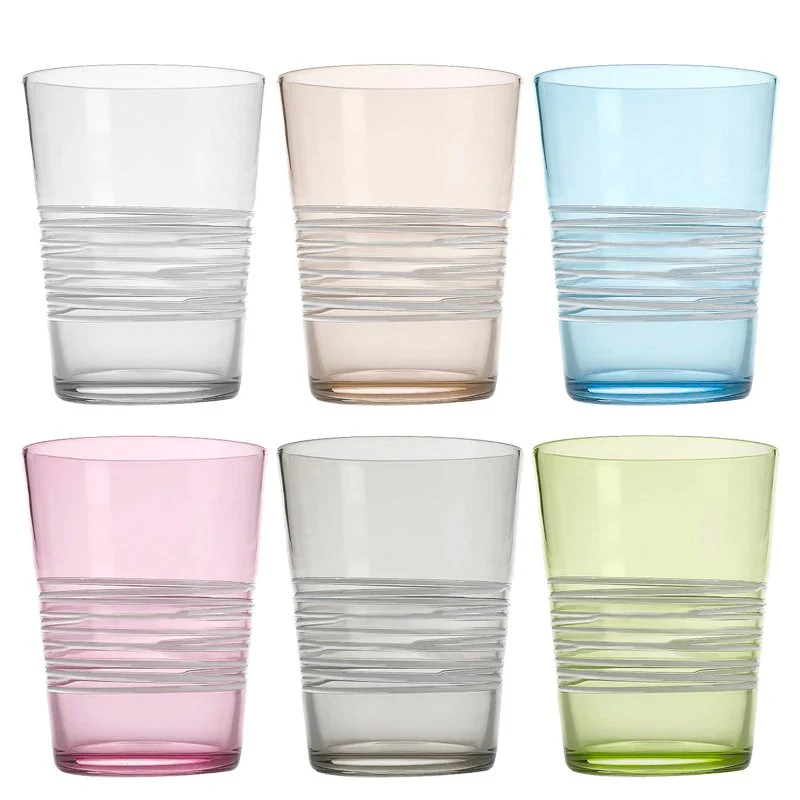 40 cl - Filante Bicchiere Acqua Righe in Vetro Soffiato - Set 6 Pezzi - Image 9