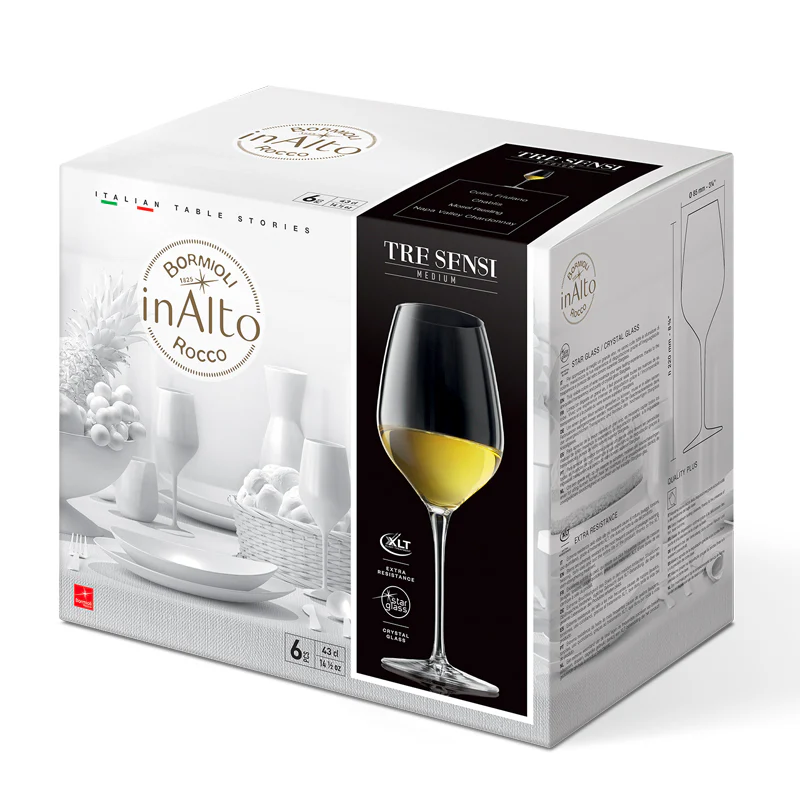 43 cl - InAlto Tre Sensi Calice Vino Bianco in Vetro - Set 6 Pezzi - Image 6